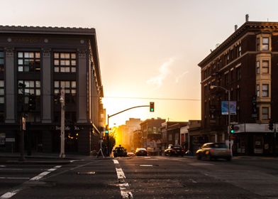 San Francisco, Van Ness St when the sun goes down 