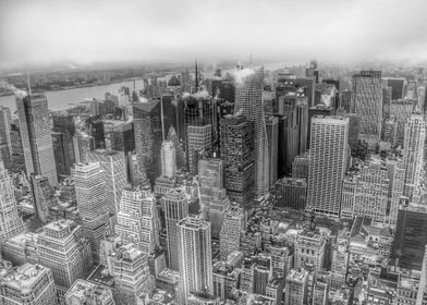Manhattan New York City cityscape 6 black and white