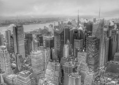 Manhattan New York City cityscape 3 black and white