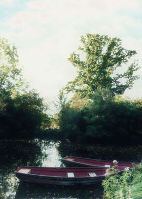 two rowing boats on a lake
