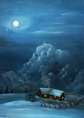 Blue winter night