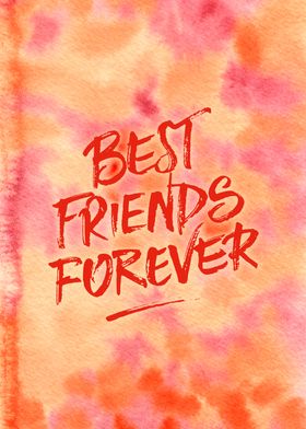 Best Friends Forever Handpainted Abstract Watercolor Pi ... 