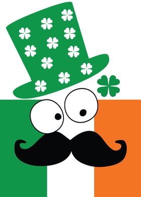 Irish mustache man st.Patrick's day