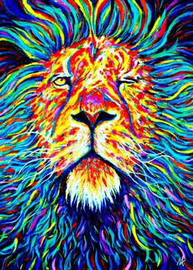 'King' The mighty big cat infused with the colors of th ... 