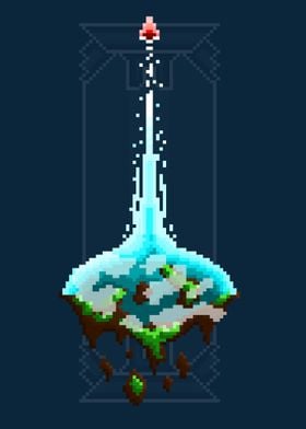 Planet earth made in pixel art
