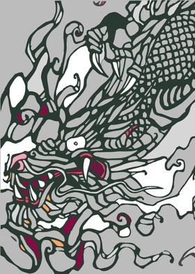 Digital illustration of an oriental dragon