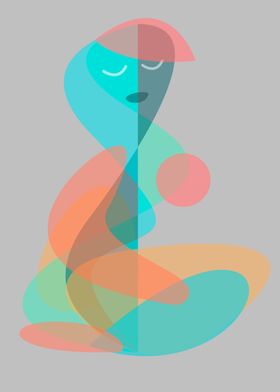 Illustration of an abstract geometric woman