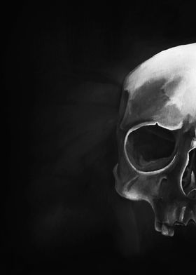 black and white skull painting 2/2
