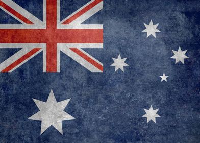 Australian flag, vintage retro version (augmented to fi ... 