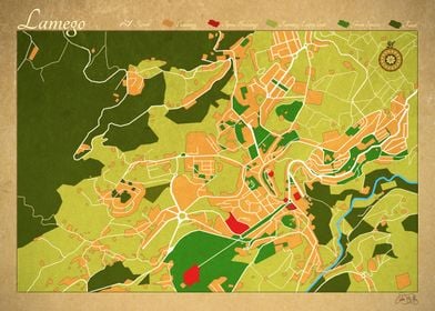 Thematic map of Lamego, rural city in northen Portugal