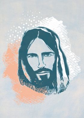 Digital illustration of Jesus Christ Face