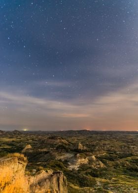 Stars coming out at night overlooking Theodore Roosevel ... 