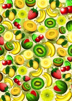 Summer Fruits Juicy Pattern 