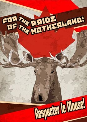 The text in the bottom reads "Respect the Moose" in Fre ... 