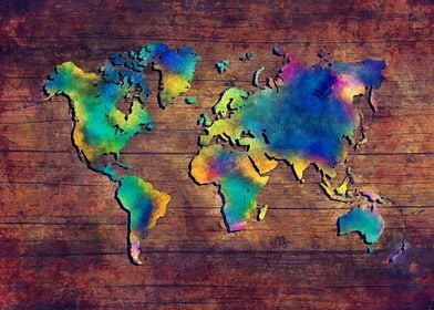 World map watercolor 2