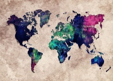 World map watercolor 1