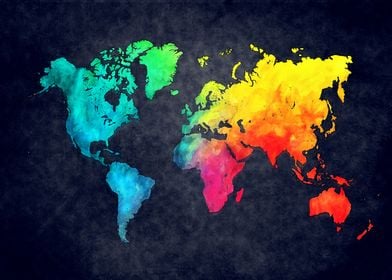 World Map watercolor 6