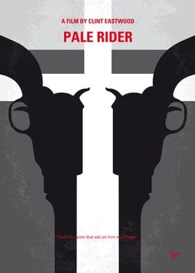 No640 My Pale Rider minimal movie poster A mysterious ... 
