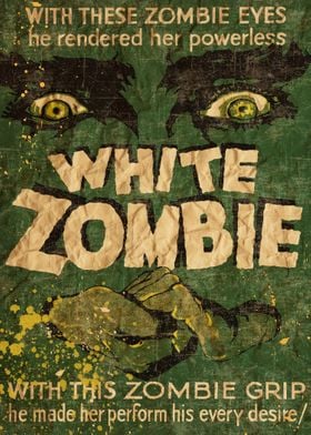vintage white zombie poster