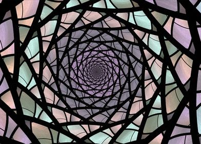 Pastel Stained Glass fractal digital art