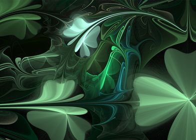 Green Clover fractal digital art