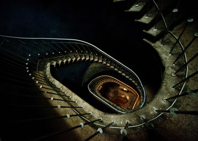 Old atmospheric spiral staircase
