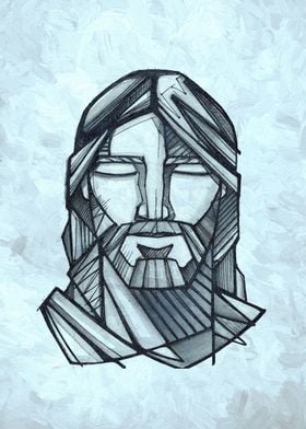 Hand drawn illustration or drawing of Jesus Christ Face ... 