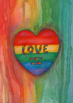 Love Is Equal in watercolor, ink, markers, color pencil ... 