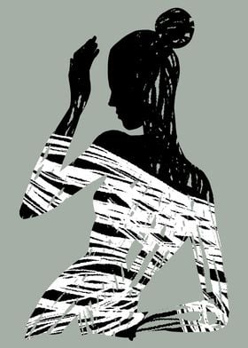 Silhouettes appear through brushstrokes.