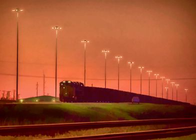 Just after sunset, a loaded CSX coal train sits at the  ... 