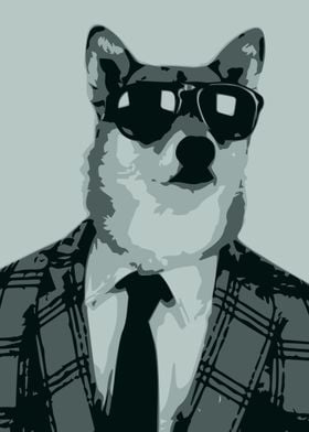 Cool dog in a suit