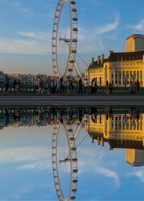 London Eye Reflected  By Chrissie Judge 