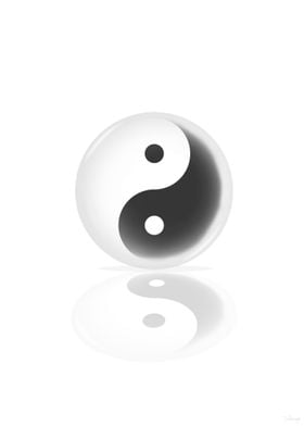 Ying Yang glas ball as clean simple version. 