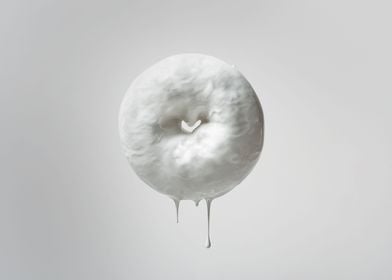 Glossy donut on white.