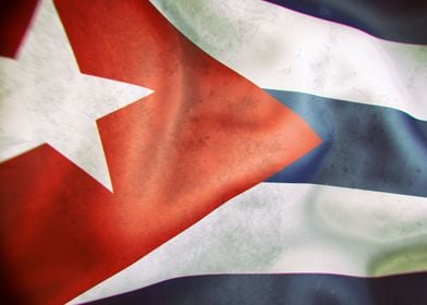 Cuban flag waving in the wind