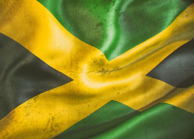 Jamaica flag waving in the wind