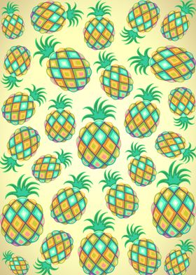Pineapple Pastel Colors Decorative Pattern