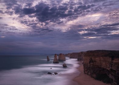The Twelve Apostles, Victoria; Australia on a stormy da ... 