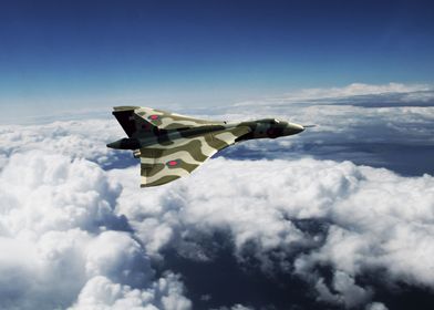 Avro Vulcan XH558 high in the clouds above the UK, vulc ... 