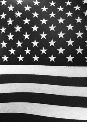 3D American Flag · Black and White Version