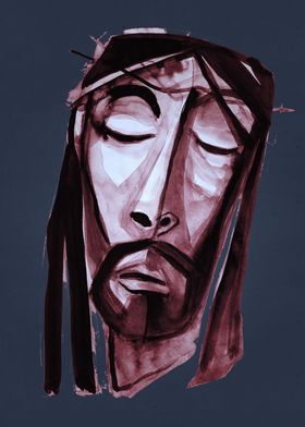 Hand drawn illustration or drawing of Jesus Christ suff ... 