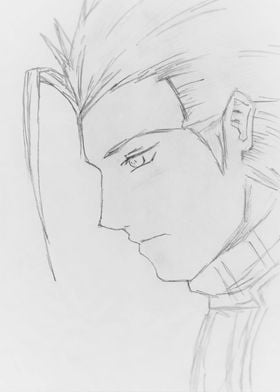Pencil drawing of Zack Fair (Crisis Core: Final Fantasy ... 