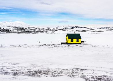 Small Yellow House in Iceland