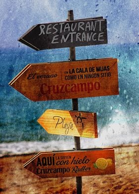 Beach signs in Southern Spain. By Clare Bevan Photograp ... 