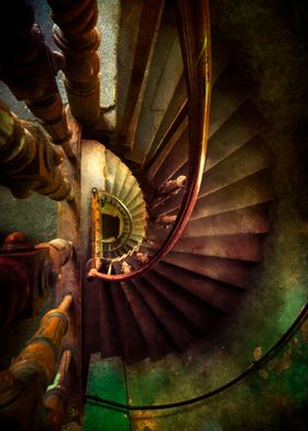 Spiral old  staircase