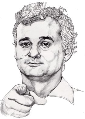 Bill Murray - The Original illustration is on A4 fine g ... 