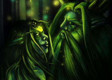Digital illustration depicting a fantasy themed scene