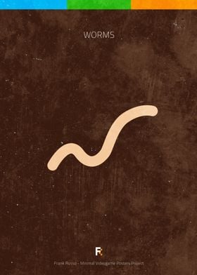 Worms. Minimal Videogame Poster.