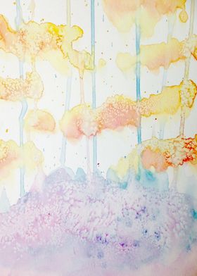abstract watercolor forest