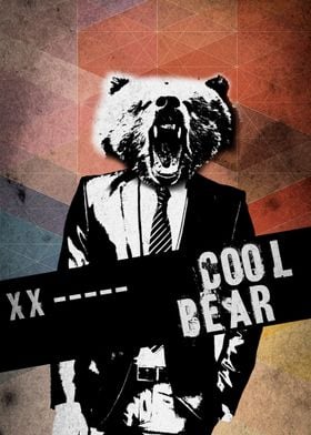 Cool Bear, distressed poster.